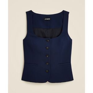 J.Crew Scoopneck Crepe Vest Navy Blue Size 4 New With Tags